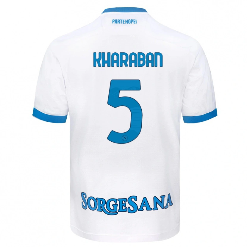 Danxen Heren Vitaliy Kharaban #5 Wit Hemelsblauw Uitshirt Uittenue 2026/27 T-Shirt België