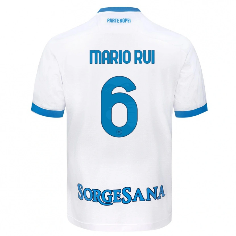 Danxen Heren Mario Rui #6 Wit Hemelsblauw Uitshirt Uittenue 2026/27 T-Shirt België