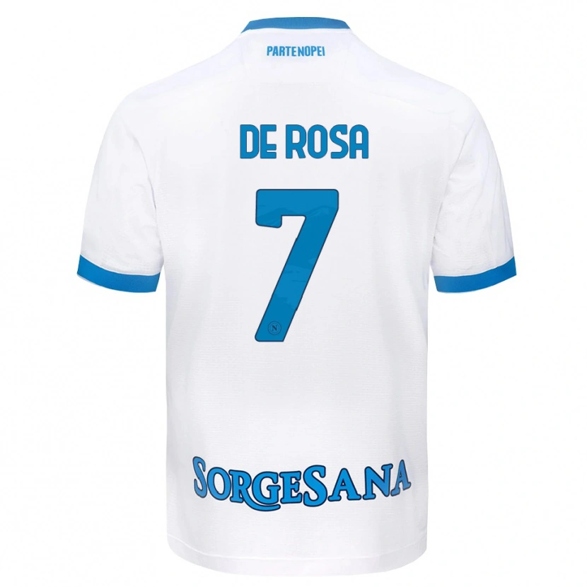 Danxen Heren Vincenzo De Rosa #7 Wit Hemelsblauw Uitshirt Uittenue 2026/27 T-Shirt België