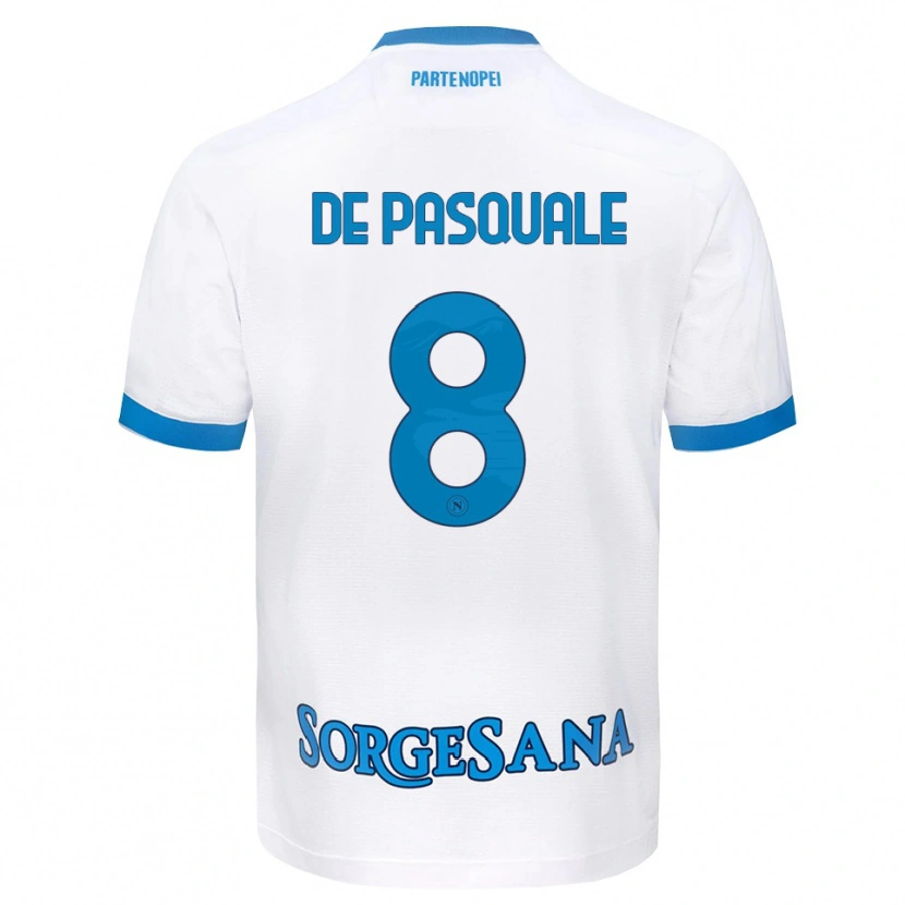 Danxen Heren Dylan De Pasquale #8 Wit Hemelsblauw Uitshirt Uittenue 2026/27 T-Shirt België