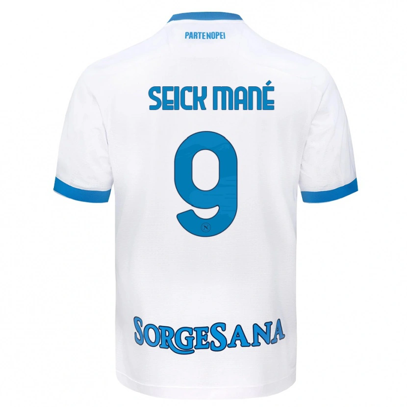 Danxen Heren Mohamed Seick Mané #9 Wit Hemelsblauw Uitshirt Uittenue 2026/27 T-Shirt België