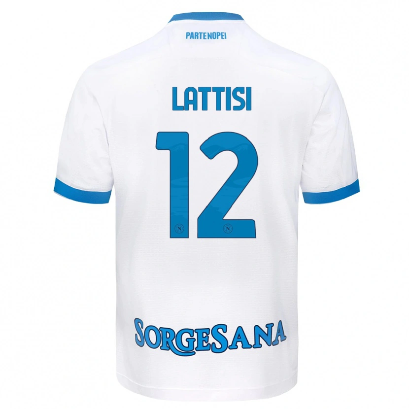 Danxen Heren Francesco Lattisi #12 Wit Hemelsblauw Uitshirt Uittenue 2026/27 T-Shirt België