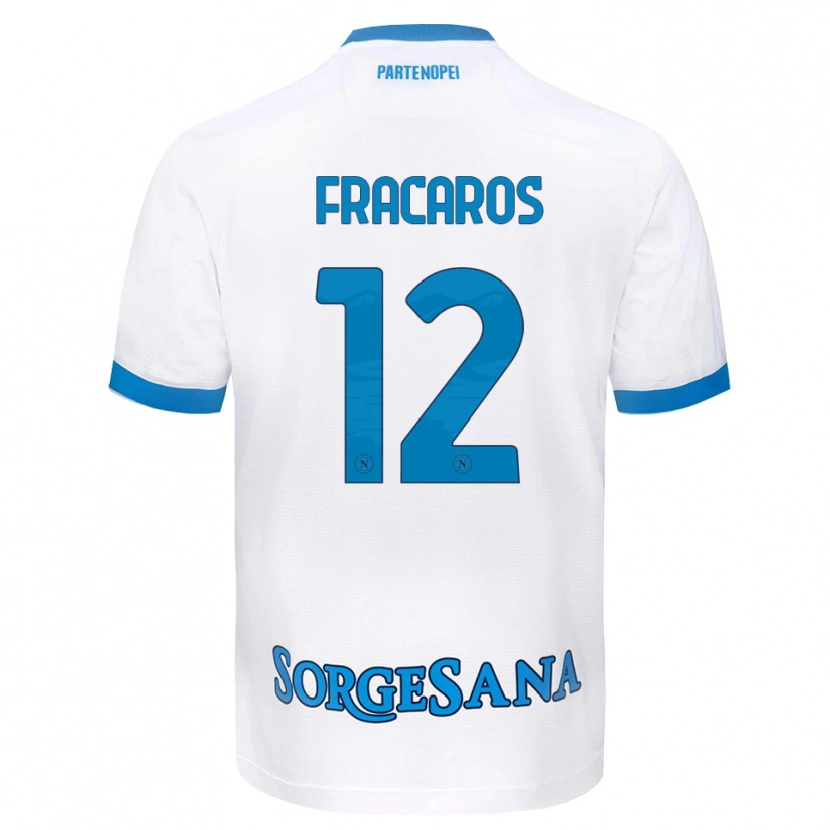 Danxen Heren Caterina Fracaros #12 Wit Hemelsblauw Uitshirt Uittenue 2026/27 T-Shirt België