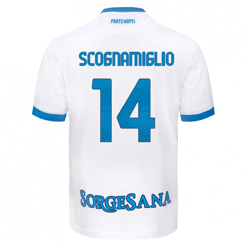 Danxen Heren Fabio Scognamiglio #14 Wit Hemelsblauw Uitshirt Uittenue 2026/27 T-Shirt België