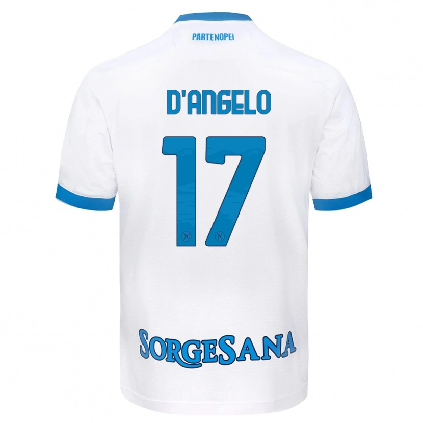 Danxen Heren Giuseppe D'angelo #17 Wit Hemelsblauw Uitshirt Uittenue 2026/27 T-Shirt België