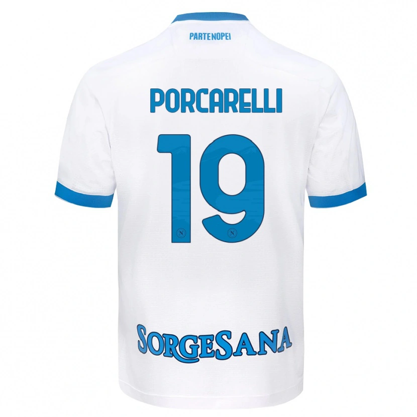 Danxen Heren Maddelena Porcarelli #19 Wit Hemelsblauw Uitshirt Uittenue 2026/27 T-Shirt België