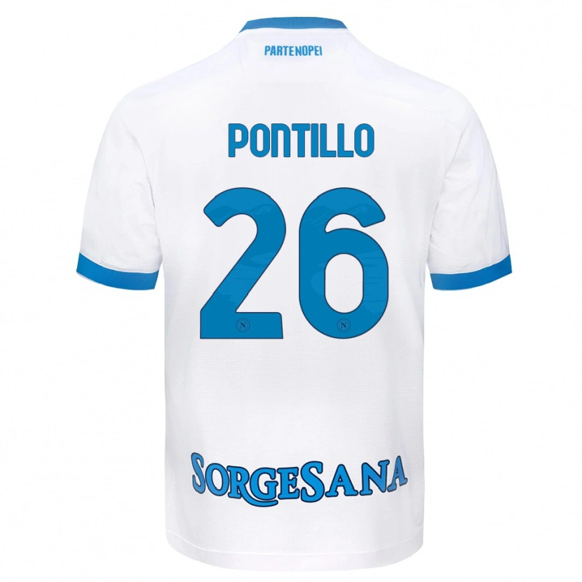 Danxen Heren Pasquale Pontillo #26 Wit Hemelsblauw Uitshirt Uittenue 2026/27 T-Shirt België