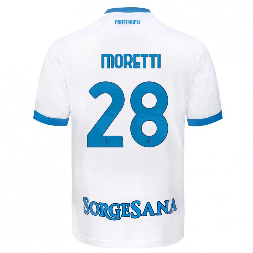 Danxen Heren Ginevra Moretti #28 Wit Hemelsblauw Uitshirt Uittenue 2026/27 T-Shirt België