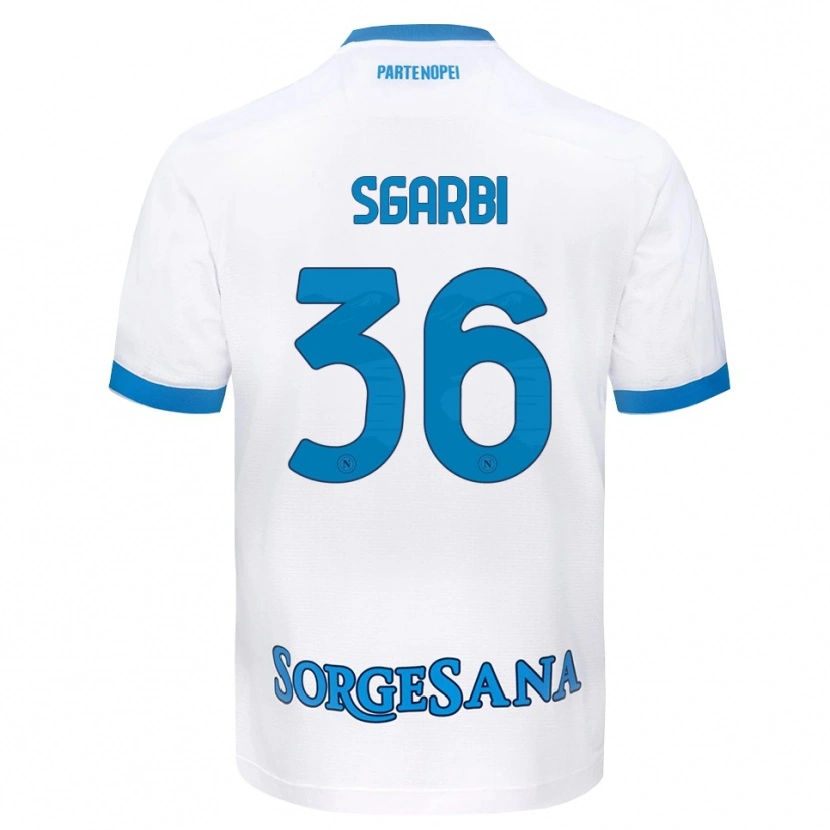 Danxen Heren Lorenzo Sgarbi #36 Wit Hemelsblauw Uitshirt Uittenue 2026/27 T-Shirt België