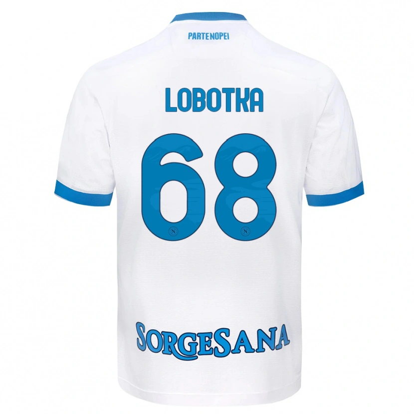 Danxen Heren Stanislav Lobotka #68 Wit Hemelsblauw Uitshirt Uittenue 2026/27 T-Shirt België
