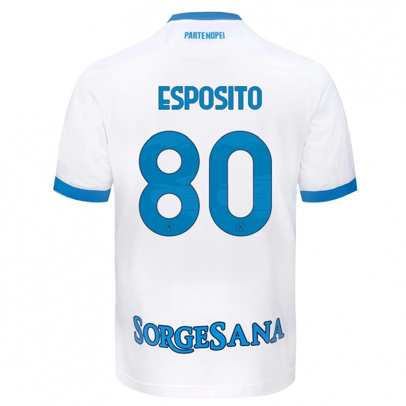 Danxen Heren Luigi Esposito #80 Wit Hemelsblauw Uitshirt Uittenue 2026/27 T-Shirt België