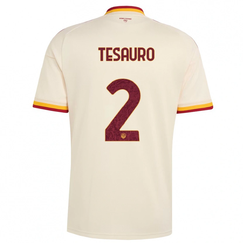 Danxen Heren Emanuele Tesauro #2 Champagne Rood Geel Uitshirt Uittenue 2026/27 T-Shirt België