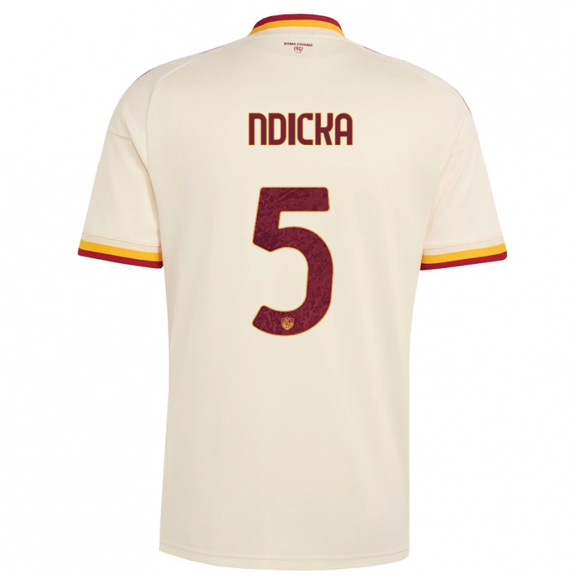 Danxen Heren Evan Ndicka #5 Champagne Rood Geel Uitshirt Uittenue 2026/27 T-Shirt België
