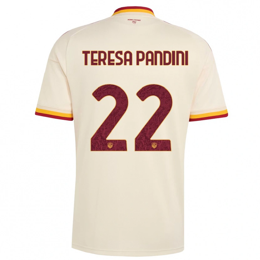 Danxen Heren Marta Teresa Pandini #22 Champagne Rood Geel Uitshirt Uittenue 2026/27 T-Shirt België