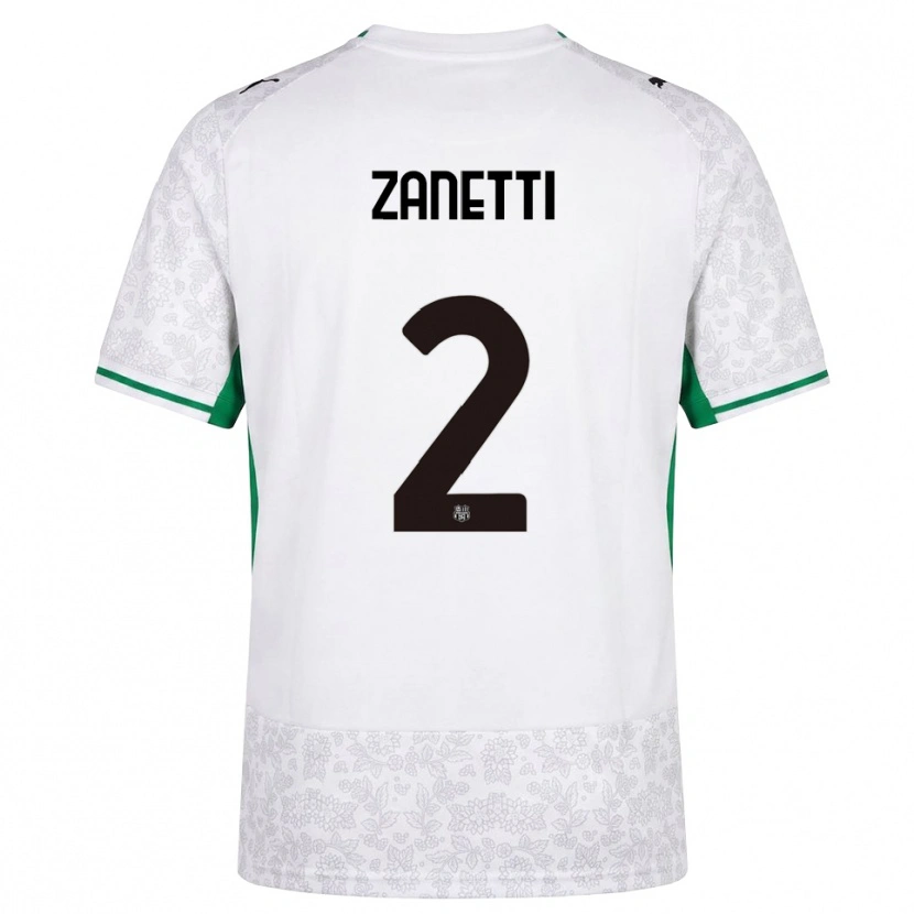 Danxen Heren Matteo Zanetti #2 Wit Zwart Groen Uitshirt Uittenue 2026/27 T-Shirt België