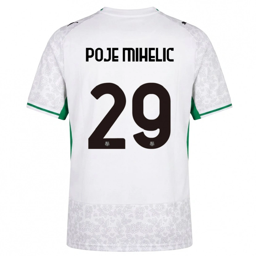 Danxen Heren Naja Poje Mihelič #29 Wit Zwart Groen Uitshirt Uittenue 2026/27 T-Shirt België
