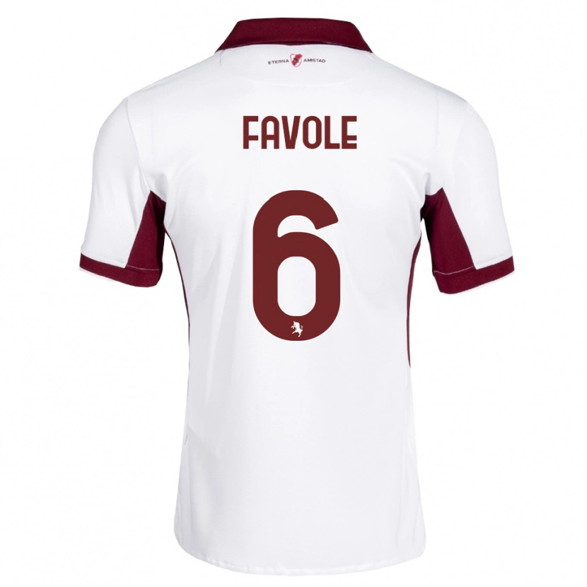 Danxen Heren Stefania Favole #6 Bordeauxrood Wit Rood Uitshirt Uittenue 2026/27 T-Shirt België