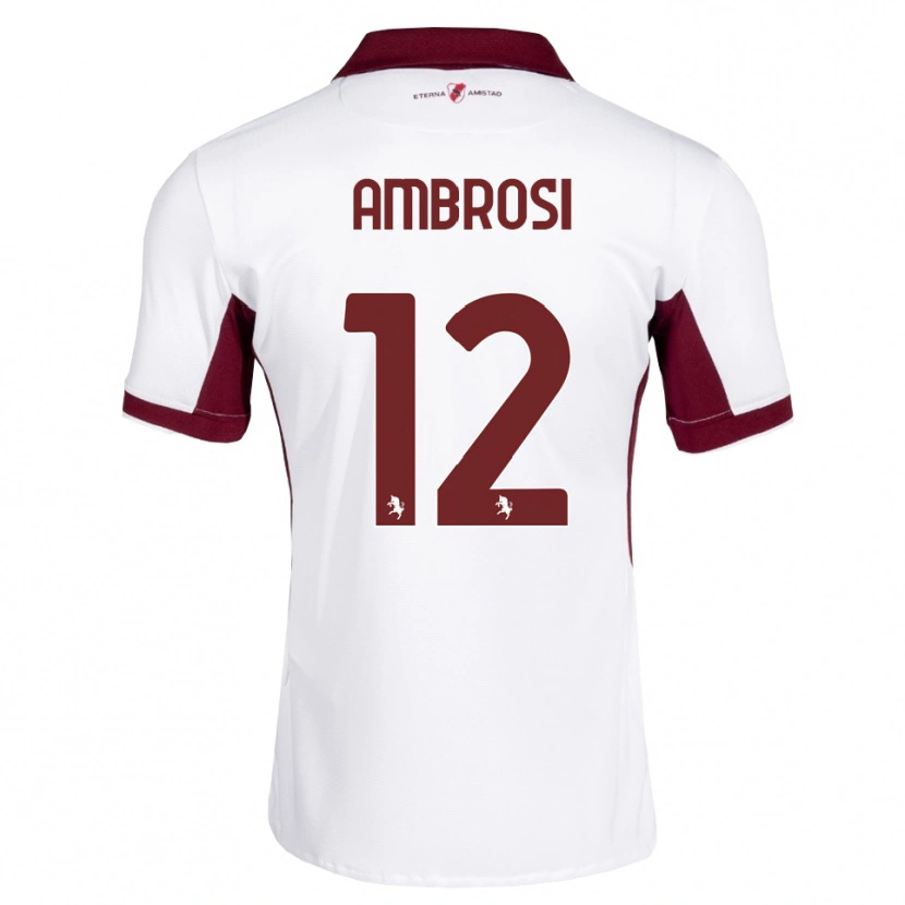 Danxen Heren Martina Ambrosi #12 Bordeauxrood Wit Rood Uitshirt Uittenue 2026/27 T-Shirt België