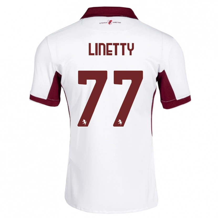 Danxen Heren Karol Linetty #77 Bordeauxrood Wit Rood Uitshirt Uittenue 2026/27 T-Shirt België