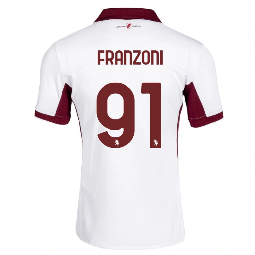 Danxen Heren Nicolò Franzoni #91 Bordeauxrood Wit Rood Uitshirt Uittenue 2026/27 T-Shirt België