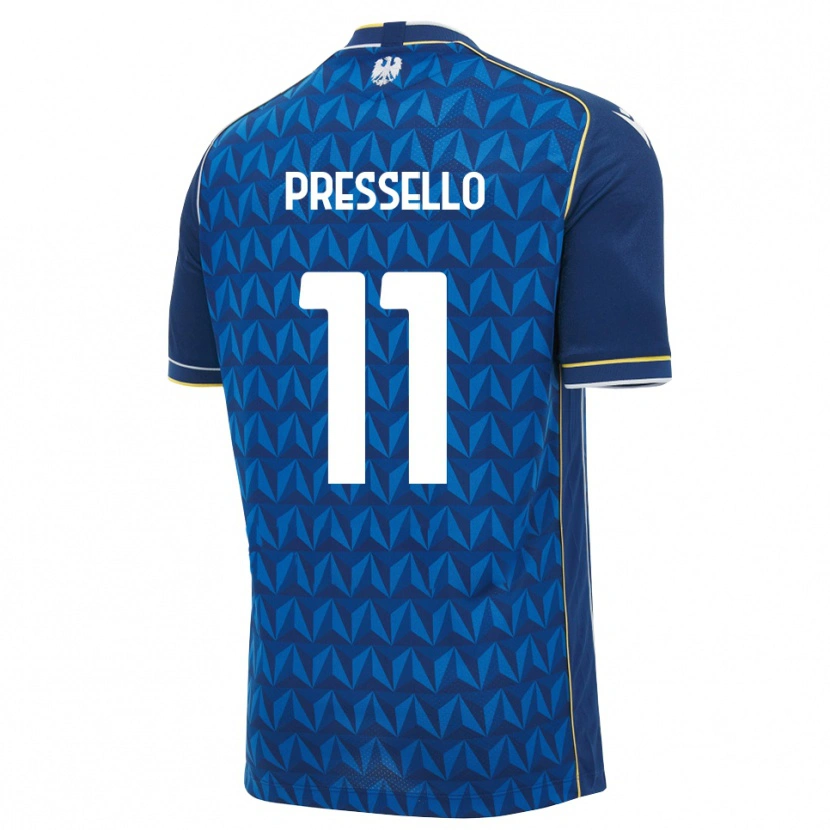 Danxen Heren Matteo Pressello #11 Koninklijk Blauw Wit Blauw Uitshirt Uittenue 2026/27 T-Shirt België