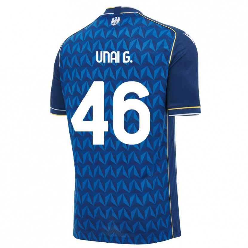 Danxen Heren Unai Gómez #46 Koninklijk Blauw Wit Blauw Uitshirt Uittenue 2026/27 T-Shirt België