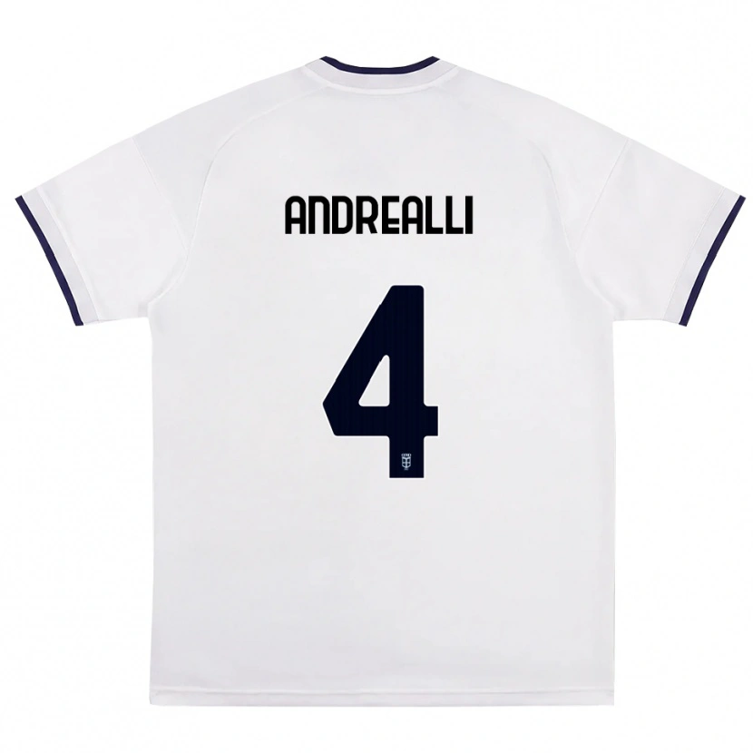Danxen Heren Francesco Andrealli #4 Wit Rood Koninklijk Blauw Uitshirt Uittenue 2026/27 T-Shirt België