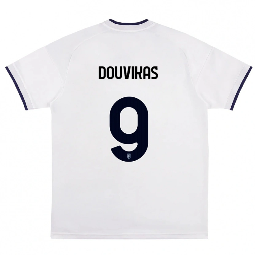 Danxen Heren Anastasios Douvikas #9 Wit Rood Koninklijk Blauw Uitshirt Uittenue 2026/27 T-Shirt België
