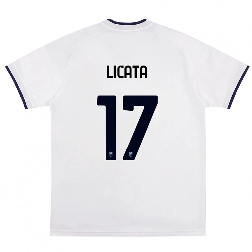 Danxen Heren Alessandro Licata #17 Wit Rood Koninklijk Blauw Uitshirt Uittenue 2026/27 T-Shirt België