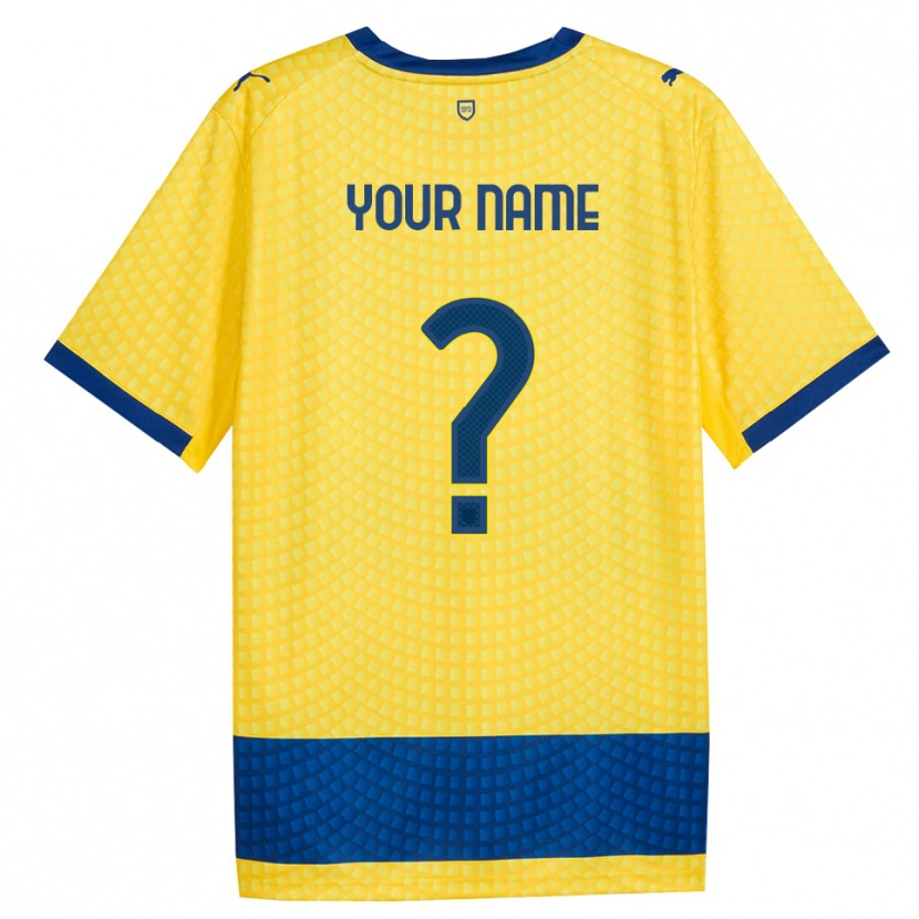 Danxen Heren Uw Naam #0 Geel Blauw Zwart Uitshirt Uittenue 2026/27 T-Shirt België