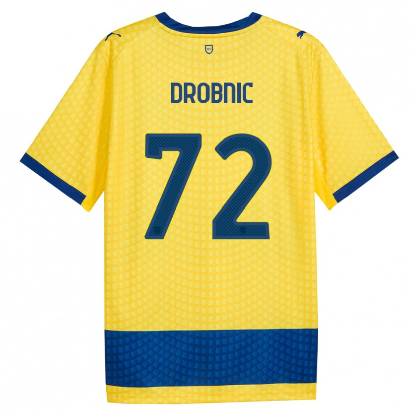 Danxen Heren Dominik Drobnic #72 Geel Blauw Zwart Uitshirt Uittenue 2026/27 T-Shirt België