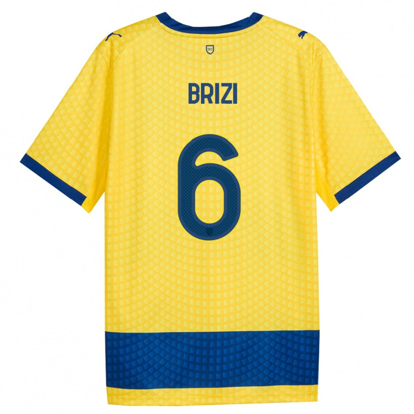 Danxen Heren Andrea Brizi #6 Geel Blauw Zwart Uitshirt Uittenue 2026/27 T-Shirt België