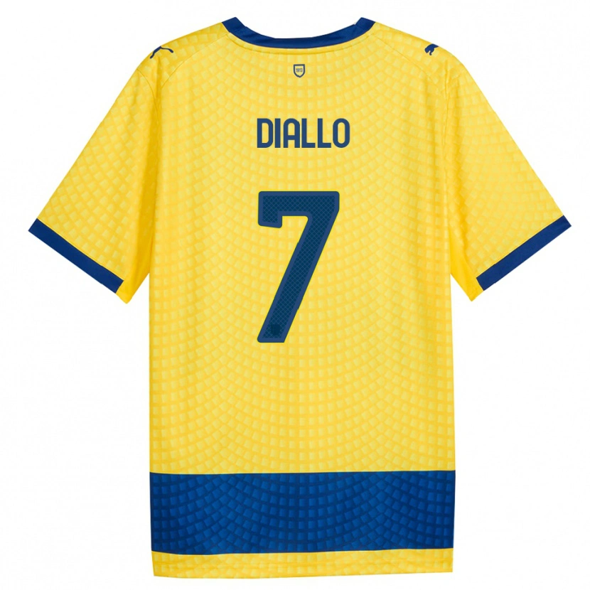 Danxen Heren Ousmane Diallo #7 Geel Blauw Zwart Uitshirt Uittenue 2026/27 T-Shirt België
