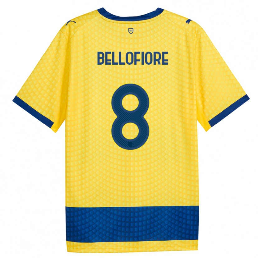 Danxen Heren Nicola Bellofiore #8 Geel Blauw Zwart Uitshirt Uittenue 2026/27 T-Shirt België