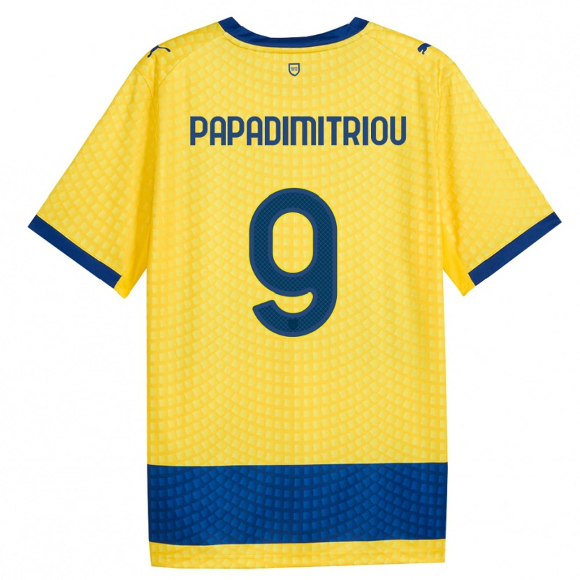 Danxen Heren Eirinaios Papadimitriou #9 Geel Blauw Zwart Uitshirt Uittenue 2026/27 T-Shirt België