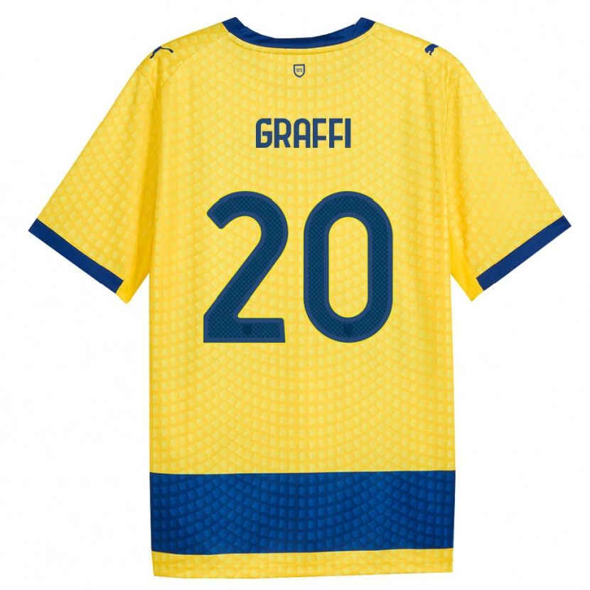 Danxen Heren Jacopo Graffi #20 Geel Blauw Zwart Uitshirt Uittenue 2026/27 T-Shirt België