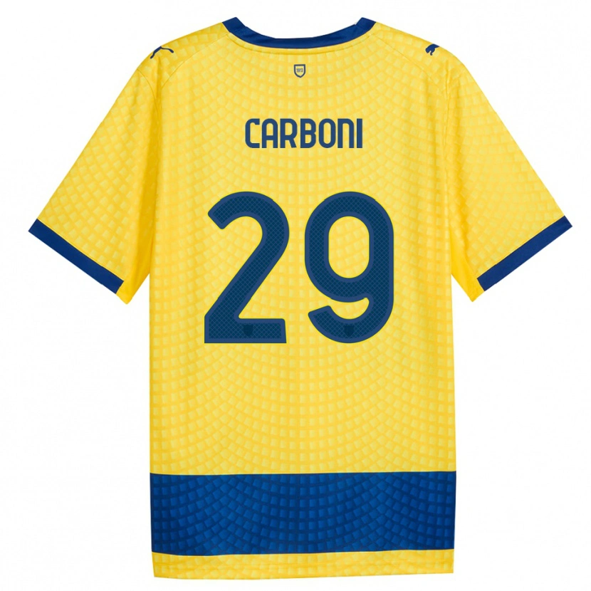 Danxen Heren Franco Carboni #29 Geel Blauw Zwart Uitshirt Uittenue 2026/27 T-Shirt België