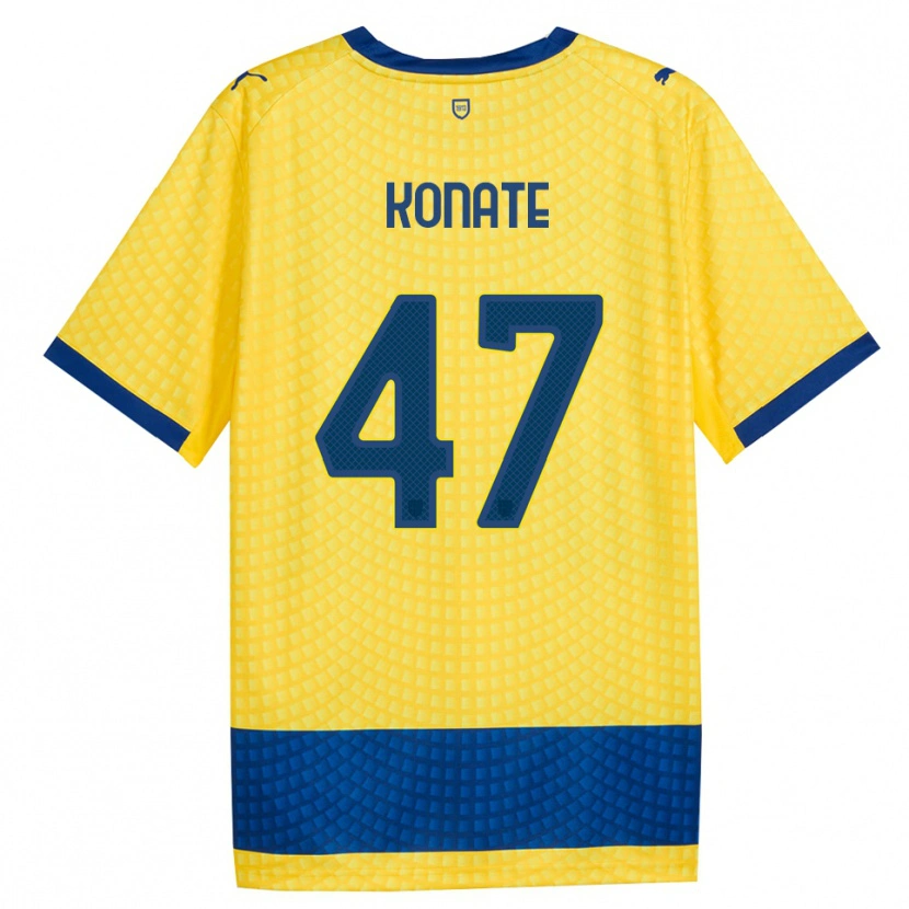 Danxen Heren Abdou-Salam Konate #47 Geel Blauw Zwart Uitshirt Uittenue 2026/27 T-Shirt België