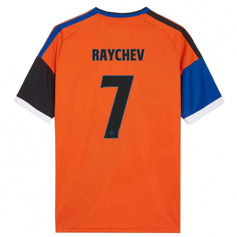 Danxen Heren Adrian Raychev #7 Oranje Blauw Zwart Wit Uitshirt Uittenue 2026/27 T-Shirt België