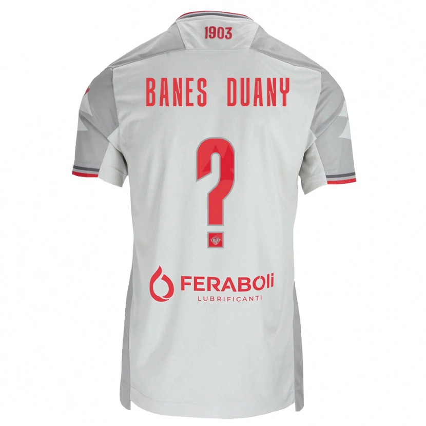 Danxen Heren Alessandro Banes Duany #0 Grijs Wit Rood Uitshirt Uittenue 2026/27 T-Shirt België