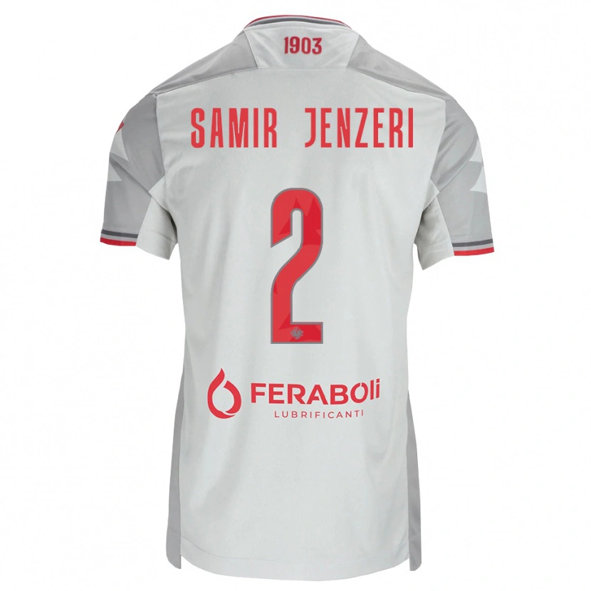 Danxen Heren Gabriele Samir Jenzeri #2 Grijs Wit Rood Uitshirt Uittenue 2026/27 T-Shirt België