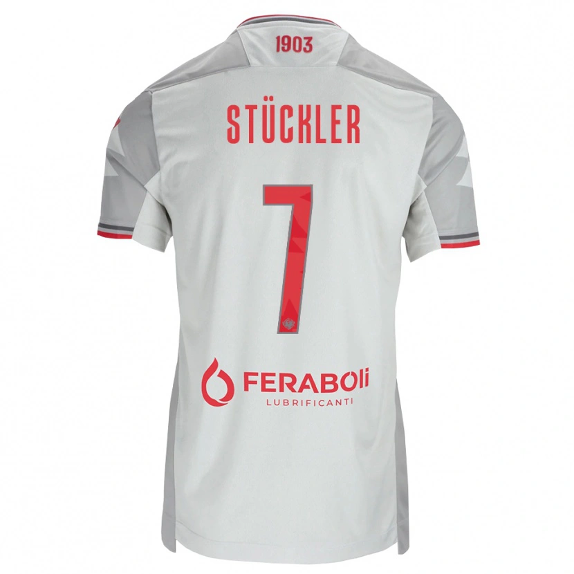 Danxen Heren David Stückler #7 Grijs Wit Rood Uitshirt Uittenue 2026/27 T-Shirt België