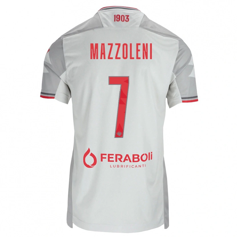Danxen Heren Andrea Mazzoleni #7 Grijs Wit Rood Uitshirt Uittenue 2026/27 T-Shirt België