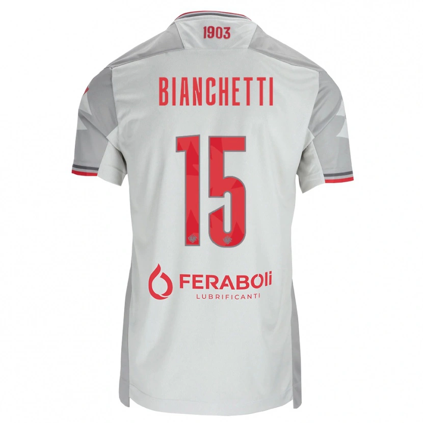 Danxen Heren Matteo Bianchetti #15 Grijs Wit Rood Uitshirt Uittenue 2026/27 T-Shirt België