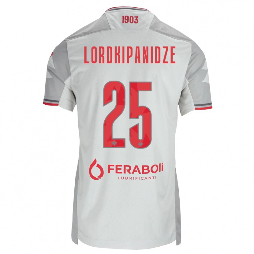 Danxen Heren Dachi Lordkipanidze #25 Grijs Wit Rood Uitshirt Uittenue 2026/27 T-Shirt België
