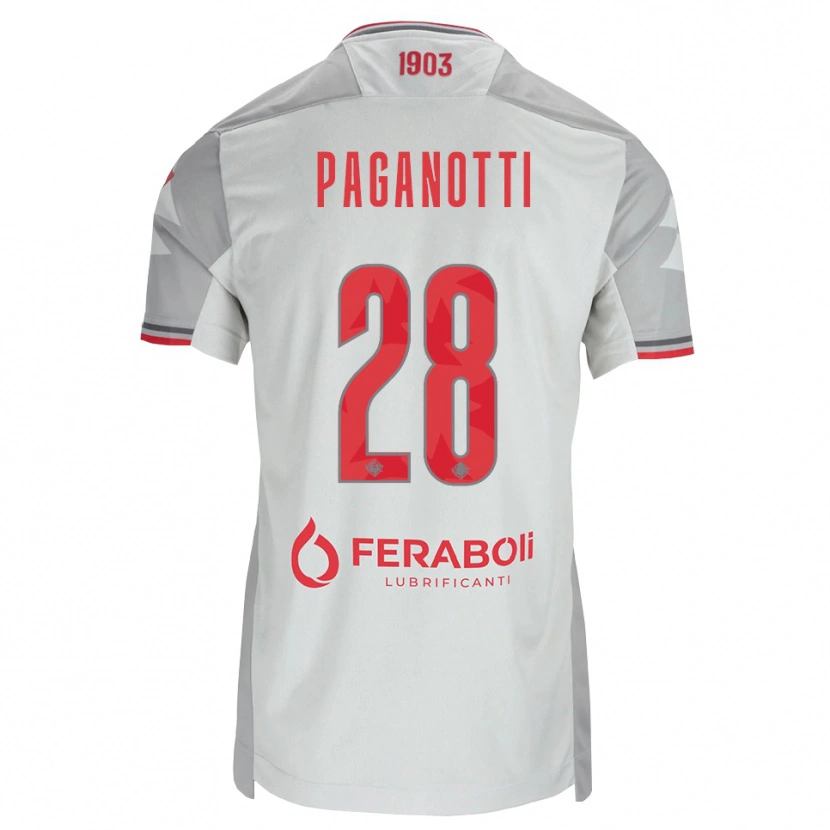 Danxen Heren Michele Paganotti #28 Grijs Wit Rood Uitshirt Uittenue 2026/27 T-Shirt België