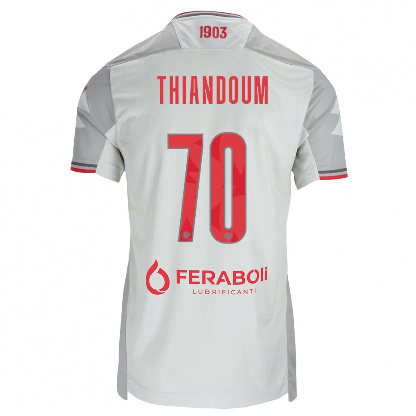 Danxen Heren Omar Thiandoum #70 Grijs Wit Rood Uitshirt Uittenue 2026/27 T-Shirt België