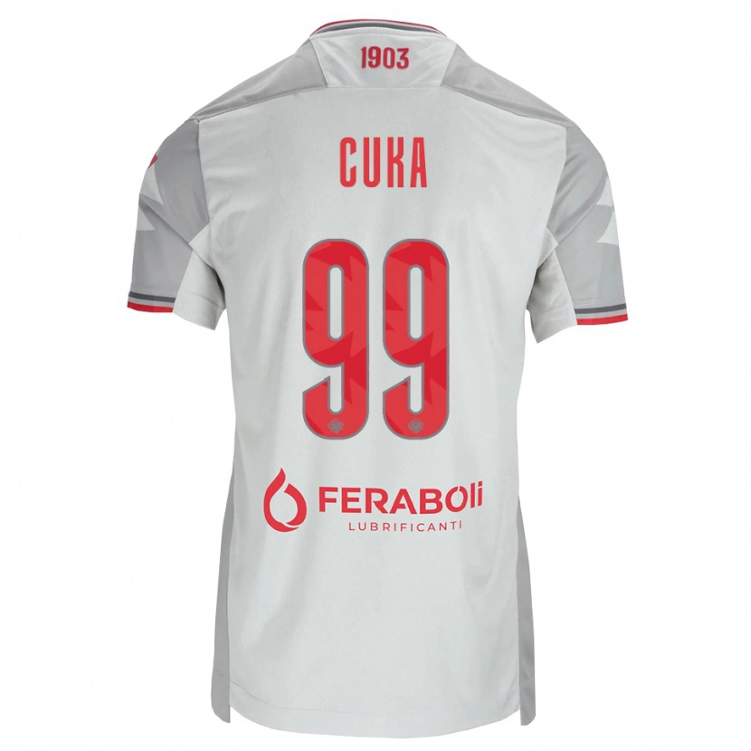 Danxen Heren Samuel Cuka #99 Grijs Wit Rood Uitshirt Uittenue 2026/27 T-Shirt België