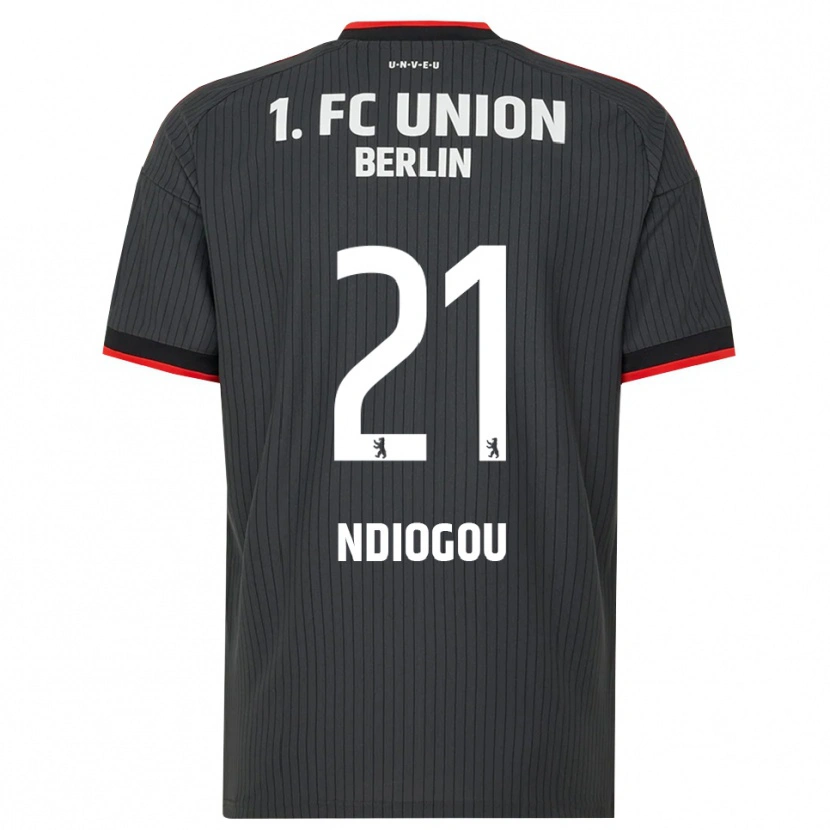 Danxen Heren Pape-Omar Ndiogou #21 Zwart Wit Rood Uitshirt Uittenue 2026/27 T-Shirt België