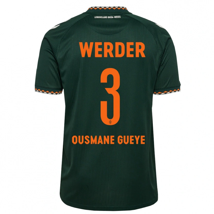 Danxen Heren Papa Ousmane Gueye #3 Donkergroen Oranje Wit Uitshirt Uittenue 2026/27 T-Shirt België